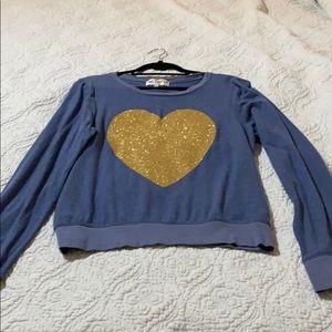 Wildfox gold heart sweatshirt
